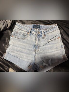 Aeropostale Light Wash High-Rise Denim Shorts